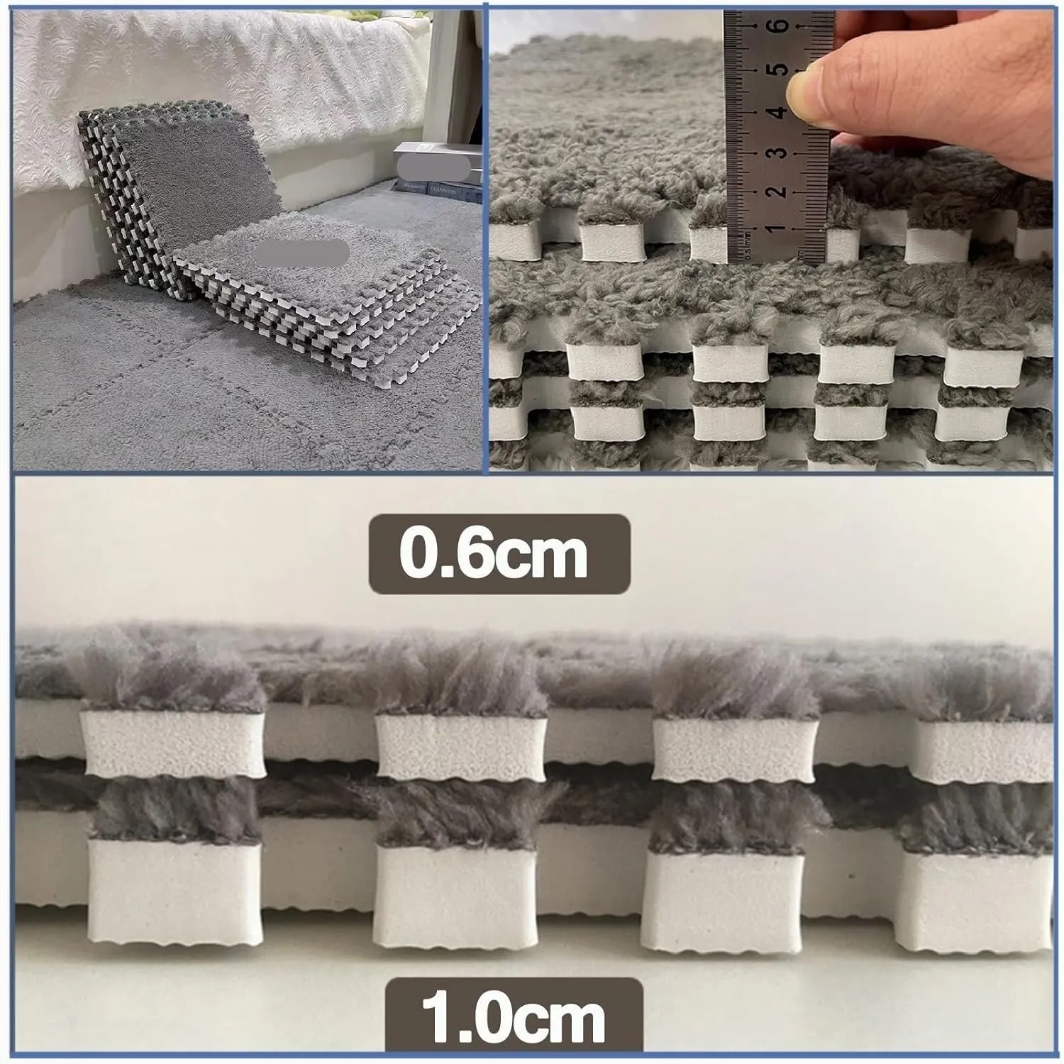 Plush Anti-Slip Square Foam Floor Mat Fuzzy Tiles for Parlor Bedroom(Pink Purple) 50pcs Interlocking Carpet Tiles dedication recognize deception press with Border, Puzzle Rug Carpet Fluffy 