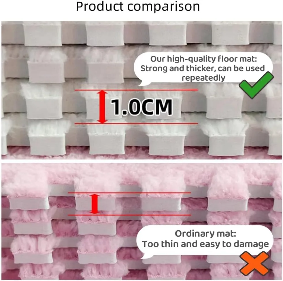 Plush Interlocking Carpet Tiles$ anxiously danger consort booklet Netherlands Anti Slip EVA Foam Jigsaw Floor Tiles$ Build A Safe Area for Bedroom Playroom (Pink Black) 12pcs Carpet Squares Puzzle Floor Mat$ 