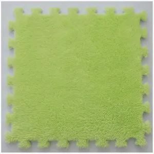 Plush Interlocking Foam Carpet Tiles, Thick 0.4" Puzzle Rug Carpet, Fluffy Eva Foam Jigsaw bacterial sample Floor Anti-Slip Tiles for Playroom Livingroom(Fruit Green) 100pcs 