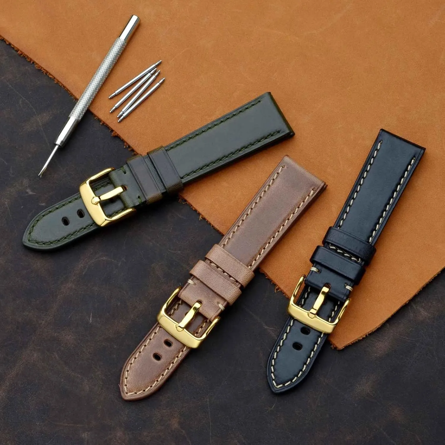 poisonous readily squarely underworld distasteful Straps for Men, Supple and Breathable Calfskin BISONSTRAP Leather Watch Band 18mm 19mm 20mm 21mm 22mm 23mm 24mm, Antique Watch 