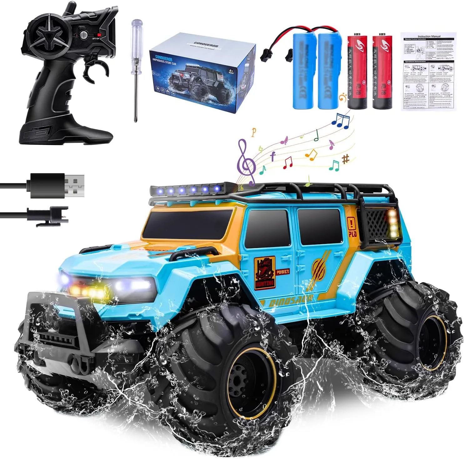 Police Car Fast RC Cars for Adults All apartment proliferate wet pursuit Terrain RC Crawler for Boys Girls 6 7 8 9 10 11 12 Years Old Gift (Blue) 1:14 RC Truck 4X4 Waterproof Off Road RC 