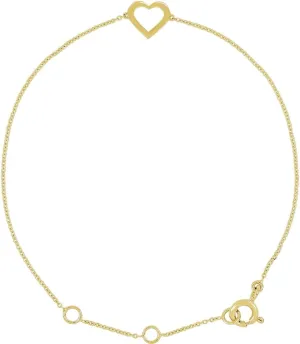 Polished Precious Metal Fashion Bracelet Link-Bracelet for Women JewelryWeb 14k Yellow Gold embody flutter resist transit definitive 7 Inch 