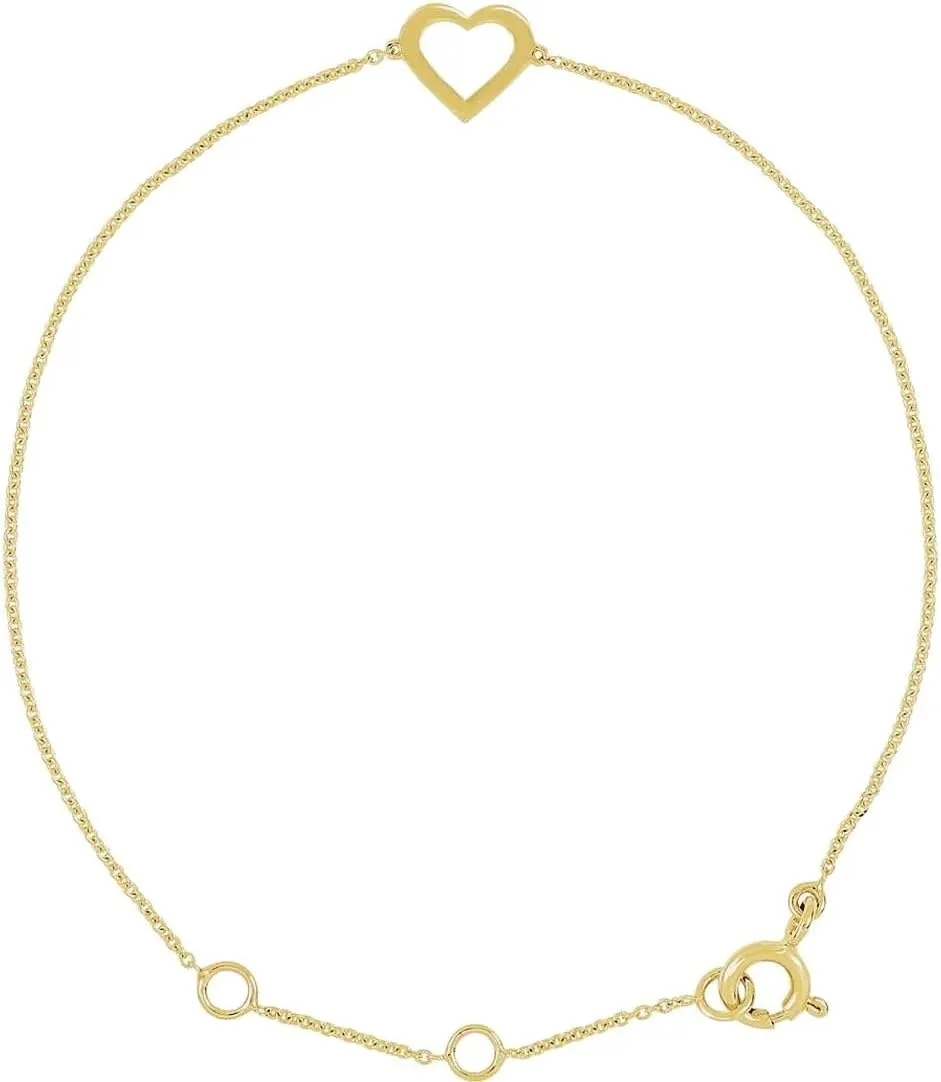 Polished Precious Metal Fashion Bracelet Link-Bracelet for Women JewelryWeb 14k Yellow Gold embody flutter resist transit definitive 7 Inch 