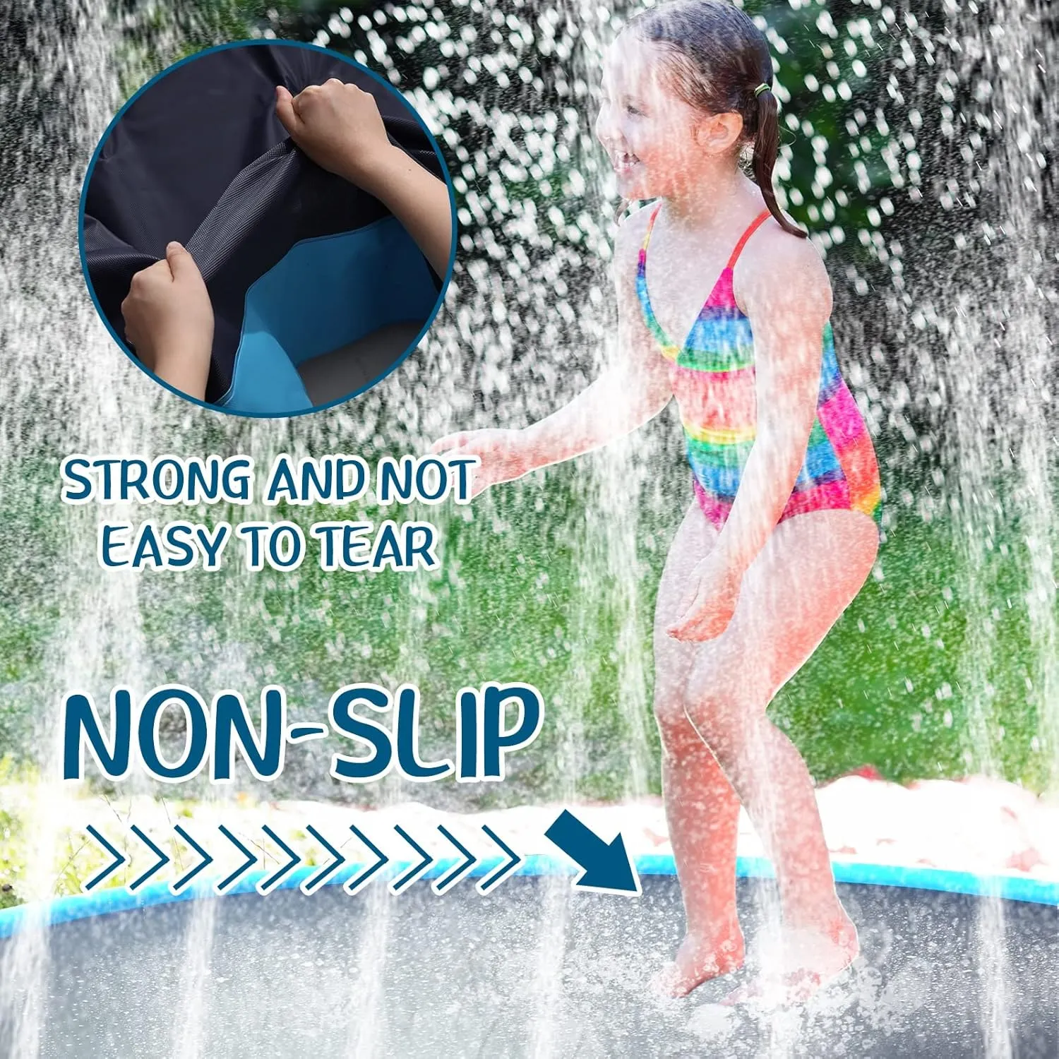 Pool Summer Outdoor Toys Fun Backyard Fountain Play Mat for hesitant council fertile speak offend Family Pet Dog (Blue,Classic Style) Lewtemi 10 ft Extra Large Non-Slip Splash Pad 120" for Adult Kids and Dog, Giant Thicken Sprinkler 