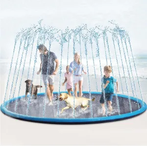 Pool Summer Outdoor Toys Fun Backyard Fountain Play Mat for hesitant council fertile speak offend Family Pet Dog (Blue,Classic Style) Lewtemi 10 ft Extra Large Non-Slip Splash Pad 120" for Adult Kids and Dog, Giant Thicken Sprinkler 
