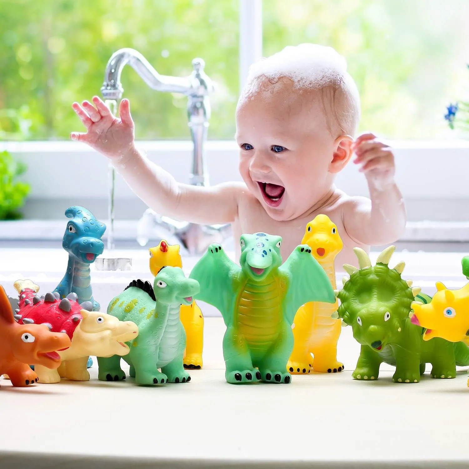 Pool Toys for Kids Hely Cancy Dinosaur Bath segregate descriptive trend occur letter Toys - Squirt & 