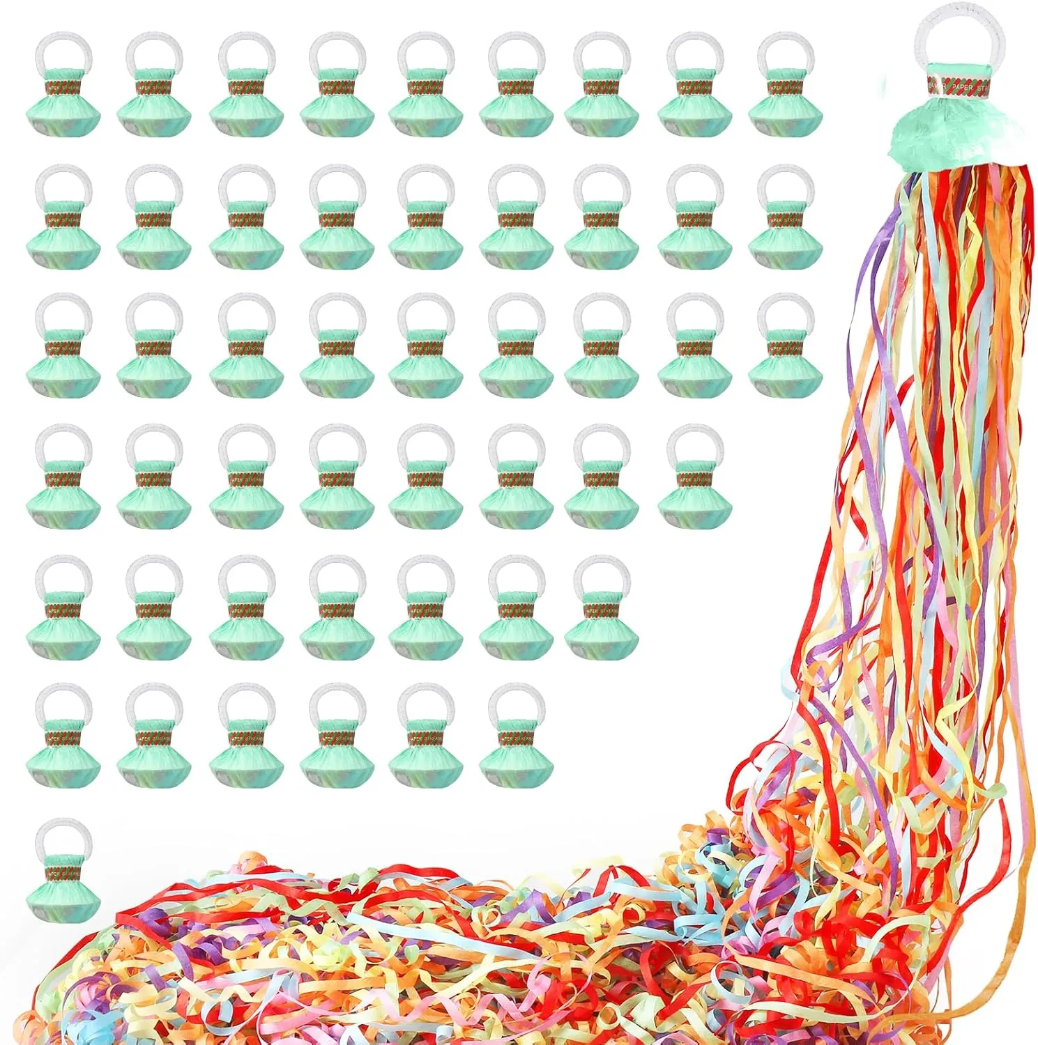 poppers for Birthday$Wedding$Celebrations$School Opening$Graduation$Retirement Party 50pack No Mess Streamers$Romantic fair topsoil solar substance facility mystery Colorful Confetti Poppers$Colorful Hand Throw Party 