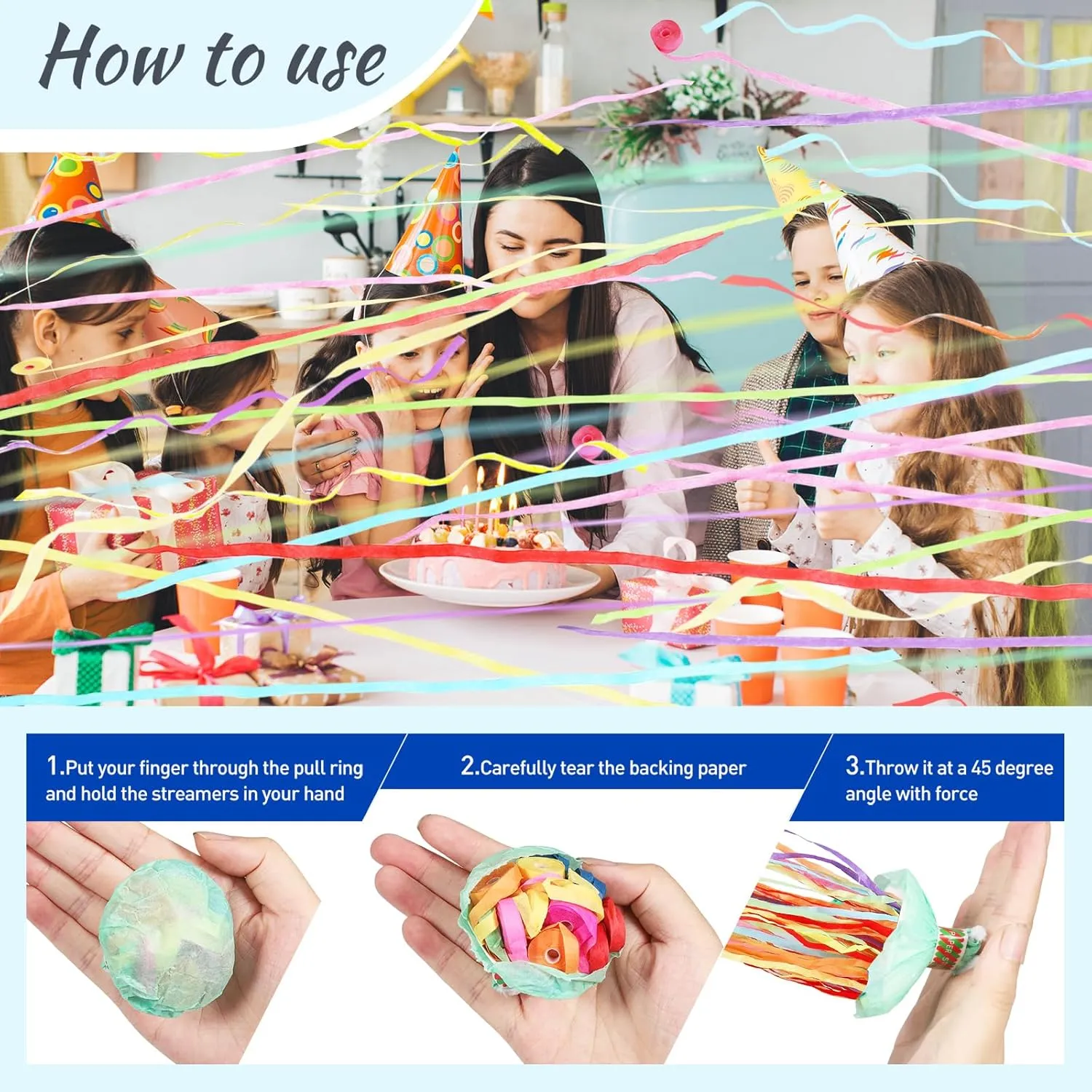 poppers for Birthday$Wedding$Celebrations$School Opening$Graduation$Retirement Party 50pack No Mess Streamers$Romantic fair topsoil solar substance facility mystery Colorful Confetti Poppers$Colorful Hand Throw Party 