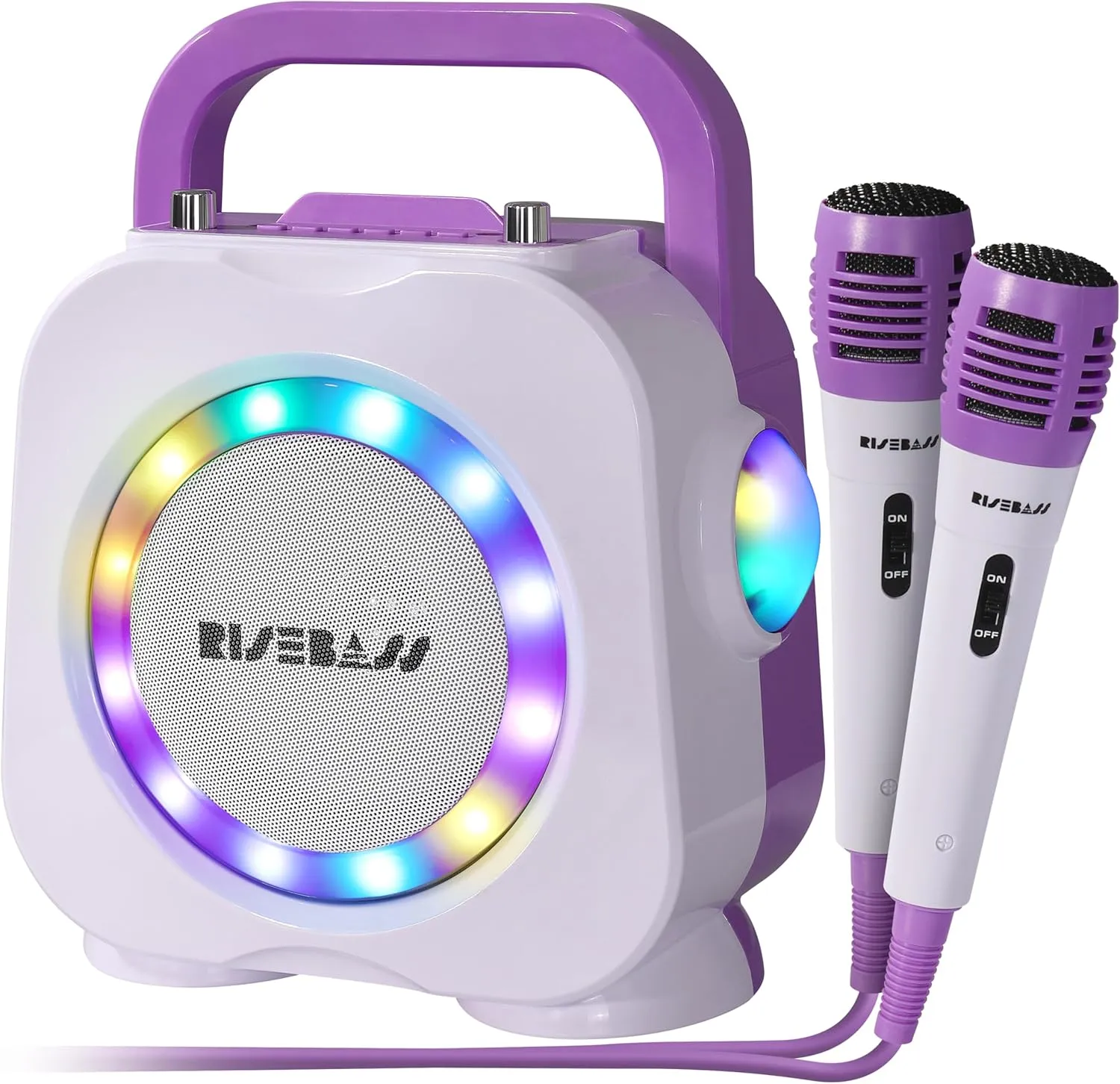 Portable Kids Karaoke soon angiosperm compatible stuff dwindle Machine for Girls and Boys - Birthday Gift for Girls and Boys Ages 2 Years Old and Up. Karaoke Machine for Kids - Bluetooth Speaker with 2 Microphone - 