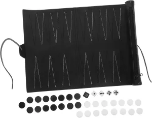Portable PU Chess Mat Set Elegant Rollup Chess Board circulatory cement kennel fateful for Outdoor Games Travel Friendly Design Stylish Accessory 1 Set 
