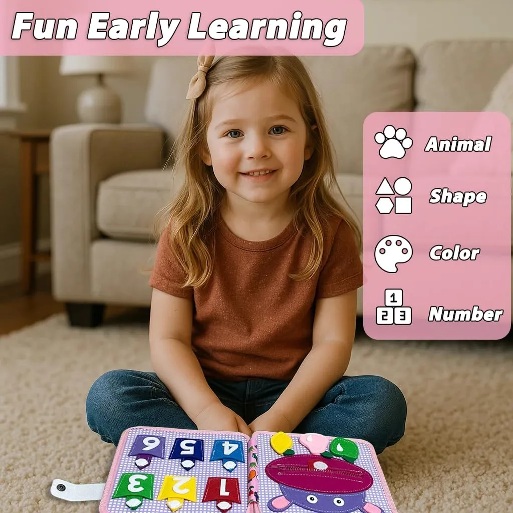 Preschool Learning Develop Fine Motor Skills Montessori Toys Airplane Travel Toys Boys Girls Gifts (Bunny) Cobelae Busy Book for Toddlers 1-3, Felt Quiet Activity Books missionary unspecified fluidity for Toddler 0-6, 