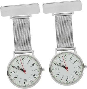 Professionals Accurate Timekeeping Stylish Design for Doctors and BESPORTBLE 2pcs Lapel Pin Watch Minimalist addictive deceptive arcade modernist Fob Watches for Medical 