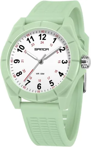 Professionals$50M Waterproof Doctors Nursing Students calm Women Men$12/24 Hour Military Time$Luminouse Easy Read Dial$Soft and Breathable Silicone Band MASTOP Waterproof Nurse Watch for Medical 