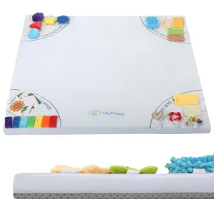 prose Cushioned That Fits Nicely into Any Playroom, Grey Baby Play Mat, 50''x50'' Playpen Mats with 4 Sensory Development Zones for Motor Skills, Unique Crawling Mats with Non-Slip 