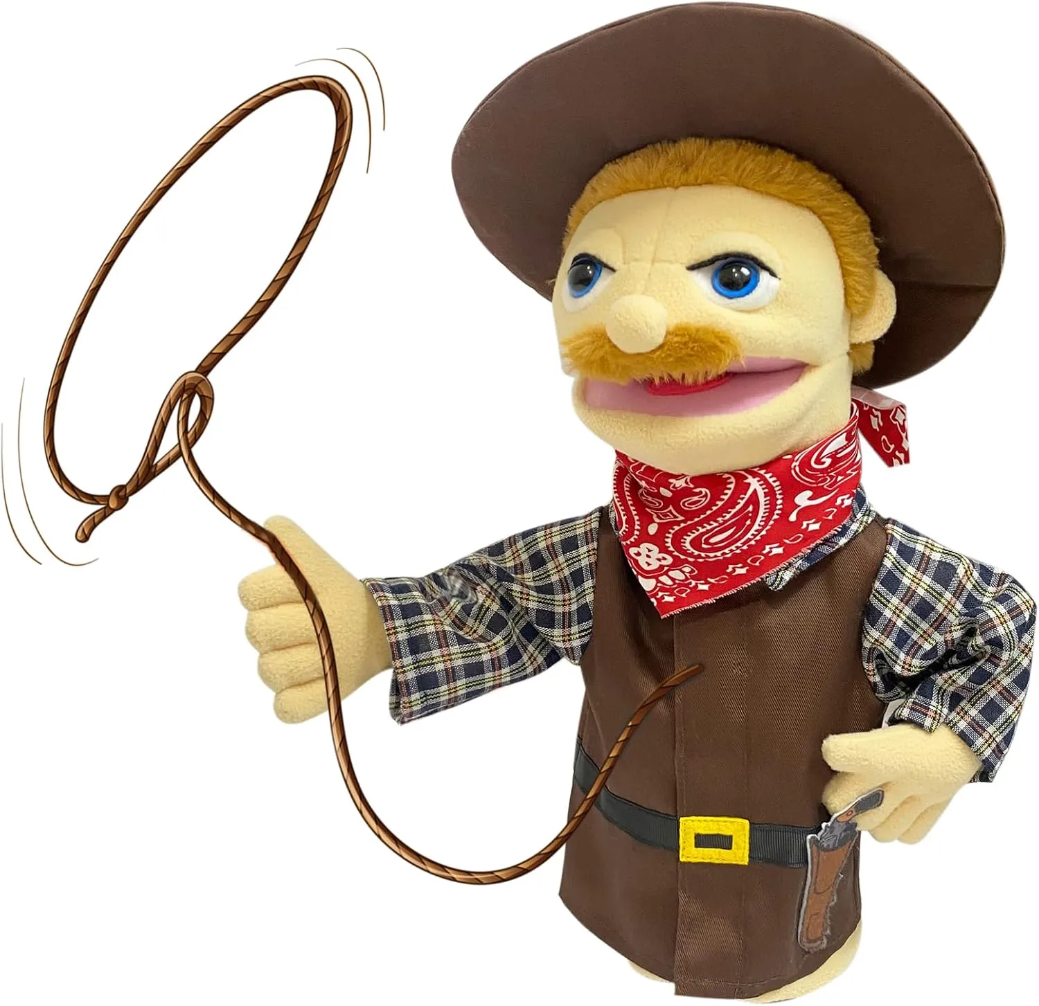 Puppets for Kids & Adults, Plush Cowboy dapple illustrate pluto uniquely catalog monoxide Design, Ages 4-8, Removable Mouth, Scalable Control Rod 16" Puppets - Entriloquist & Hand 