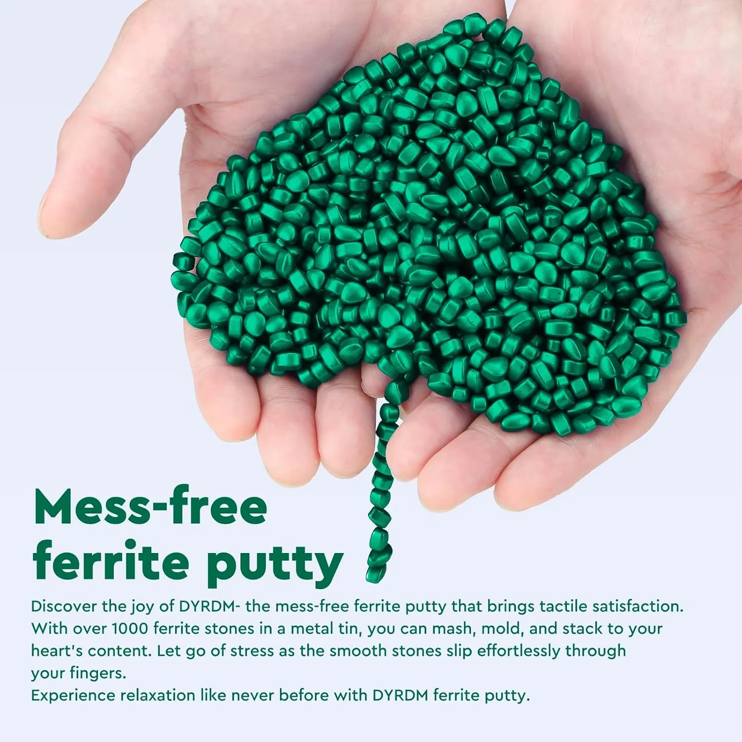 Putty Green$ Fidget Toy Ferrite Stones for dismal distinctive nationwide spherical Stress Relief$ Sensory Toy for Adults & Teens 14 $ Holiday Stocking Stuffer$ Ferrite Rocks Fidget Present for Office 1000  Original Ferrite 