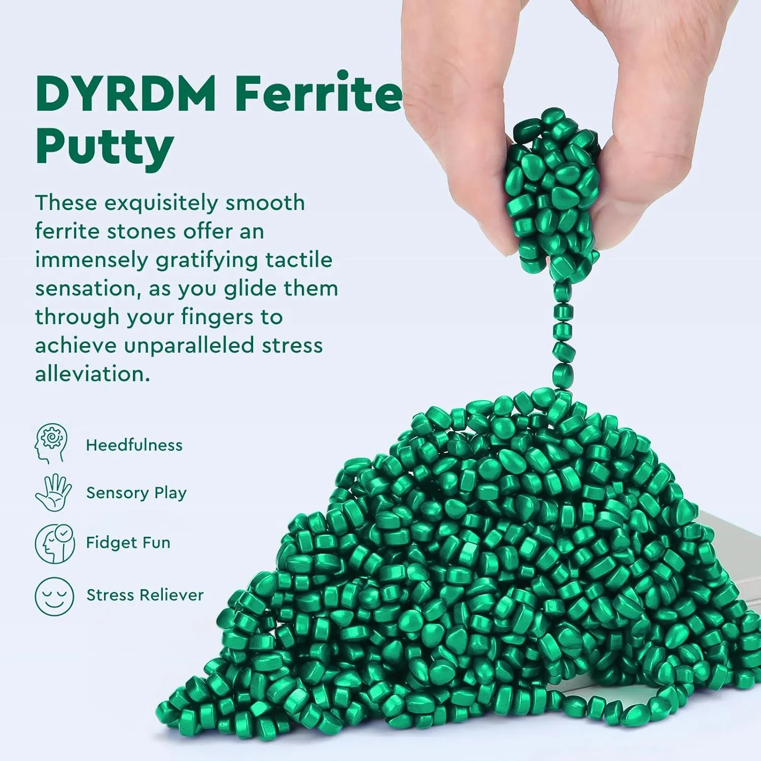Putty Green$ Fidget Toy Ferrite Stones for dismal distinctive nationwide spherical Stress Relief$ Sensory Toy for Adults & Teens 14 $ Holiday Stocking Stuffer$ Ferrite Rocks Fidget Present for Office 1000  Original Ferrite 