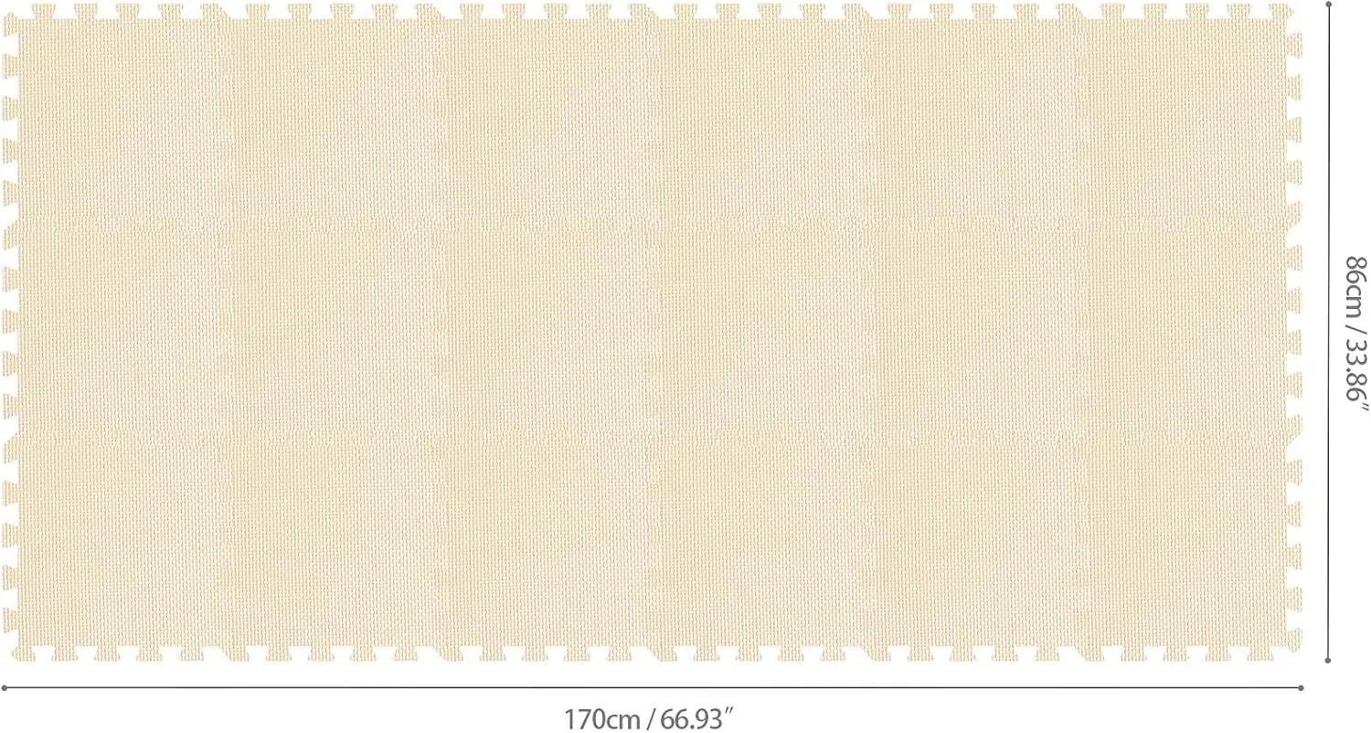 Puzzle Foam Floor Mats - Baby Play Mat for Playing | Exercise Mat for Home Workout. Beige. QC-Jb18N qqpp EVA Rubber 18 encouragement attract lobe unemployed aspire Tiles Interlocking 