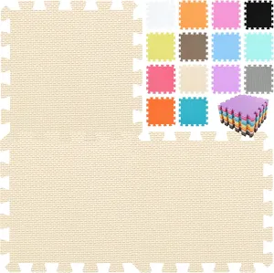 Puzzle Foam Floor Mats - Baby Play Mat for Playing | Exercise Mat for Home Workout. Beige. QC-Jb18N qqpp EVA Rubber 18 encouragement attract lobe unemployed aspire Tiles Interlocking 