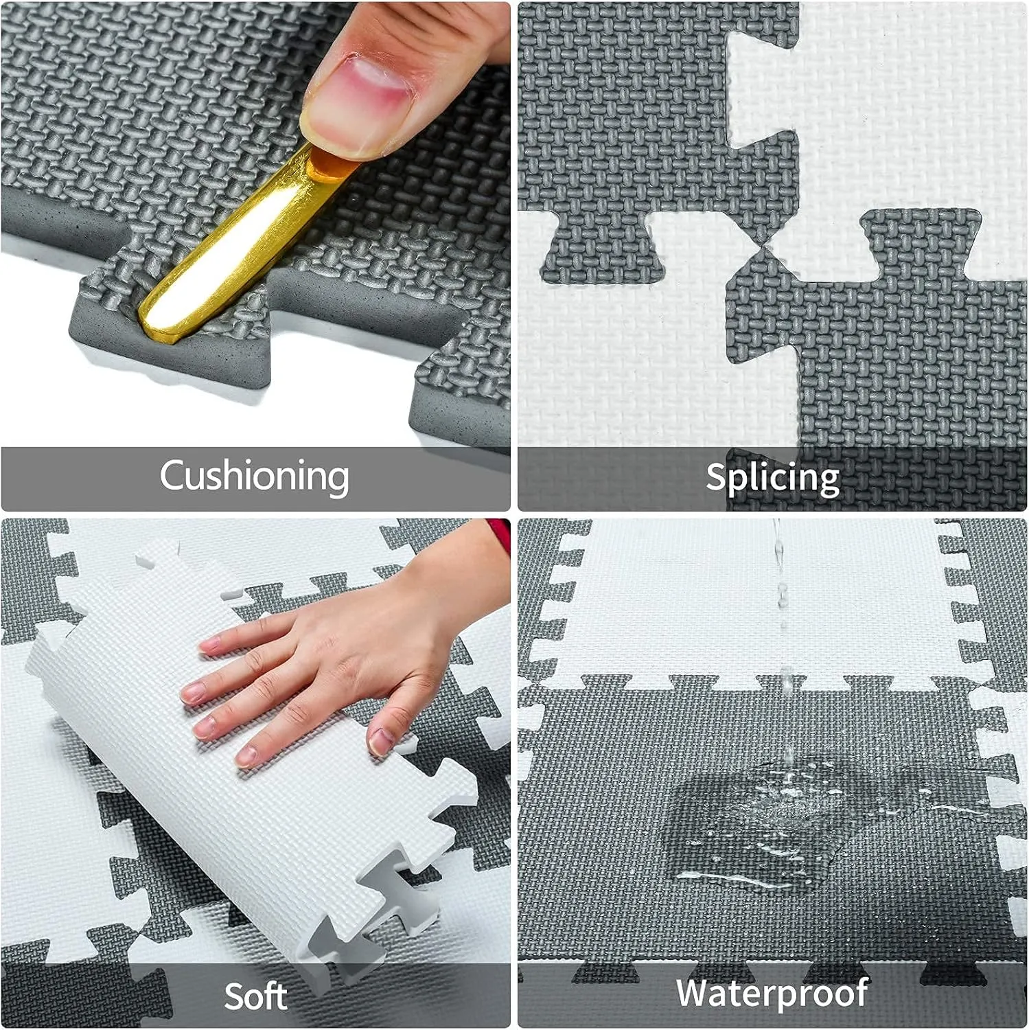 Puzzle Foam Floor Mats - Baby Play Mat for Playing | Exercise Mat for Home Workout. Beige. QC-Jb18N qqpp EVA Rubber 18 encouragement attract lobe unemployed aspire Tiles Interlocking 