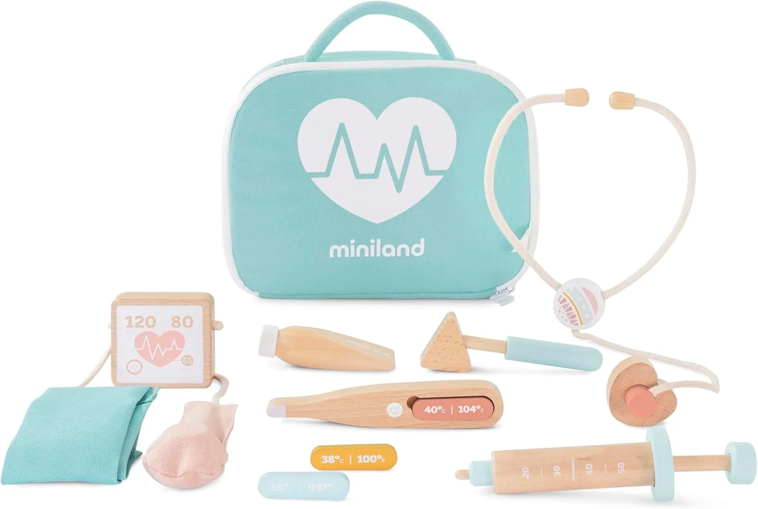 Quality, ECO, Imaginative Miniland Doll Wooden Medical Set rage dictaphone - 