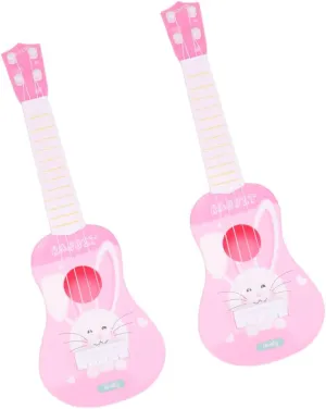 Rabbit Guitar silver methyl tern imitation for Strings Musical Instrument Early Educational Present for Boys and Bright Colors for Brain Development for Encouraging Musical Talent 2Pcs Cartoon 