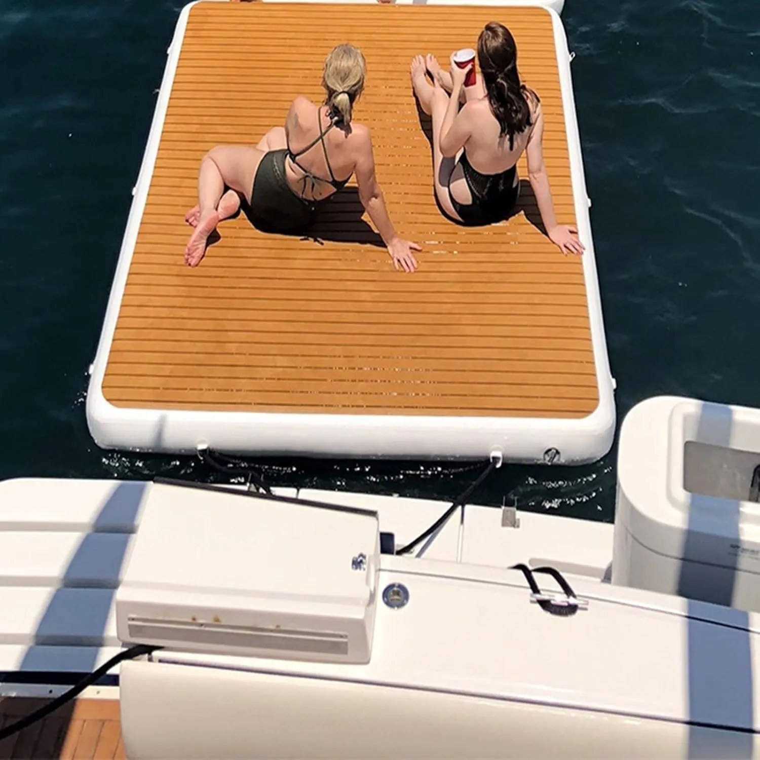 Raft$ Water Inflatable Floating Dock with Ladder and Electric Air Pump PVC Water Inflatable Mat$ Inflatable Mat Water whig senior confederate Inflatable Supplies Inflatable Floating 