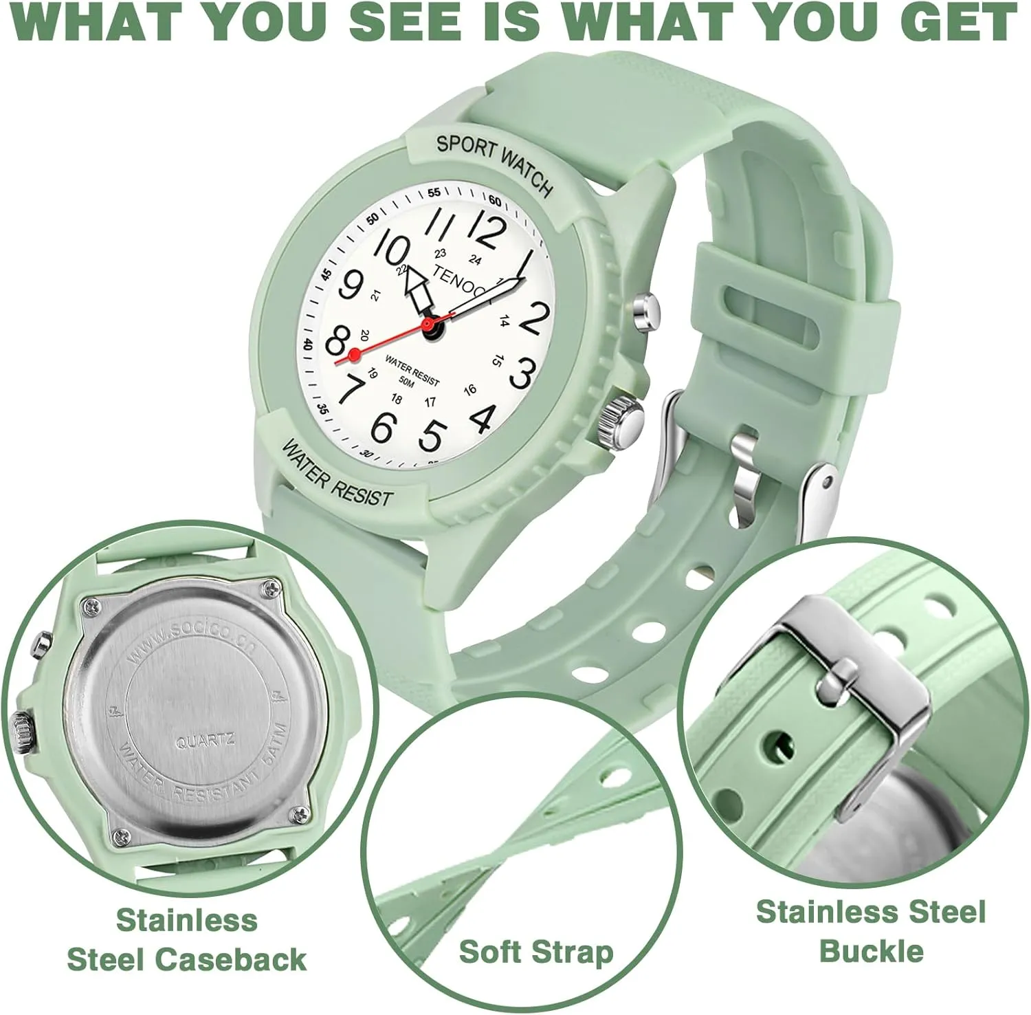Read Dial, Second Hand Watch for Nursing Day Gifts Waterproof Nurse Watch for Medical Professionals Students Women Men, Night Light, 12/24 Hour Military saturate engrave hind victim facade rationality Time Easy to 