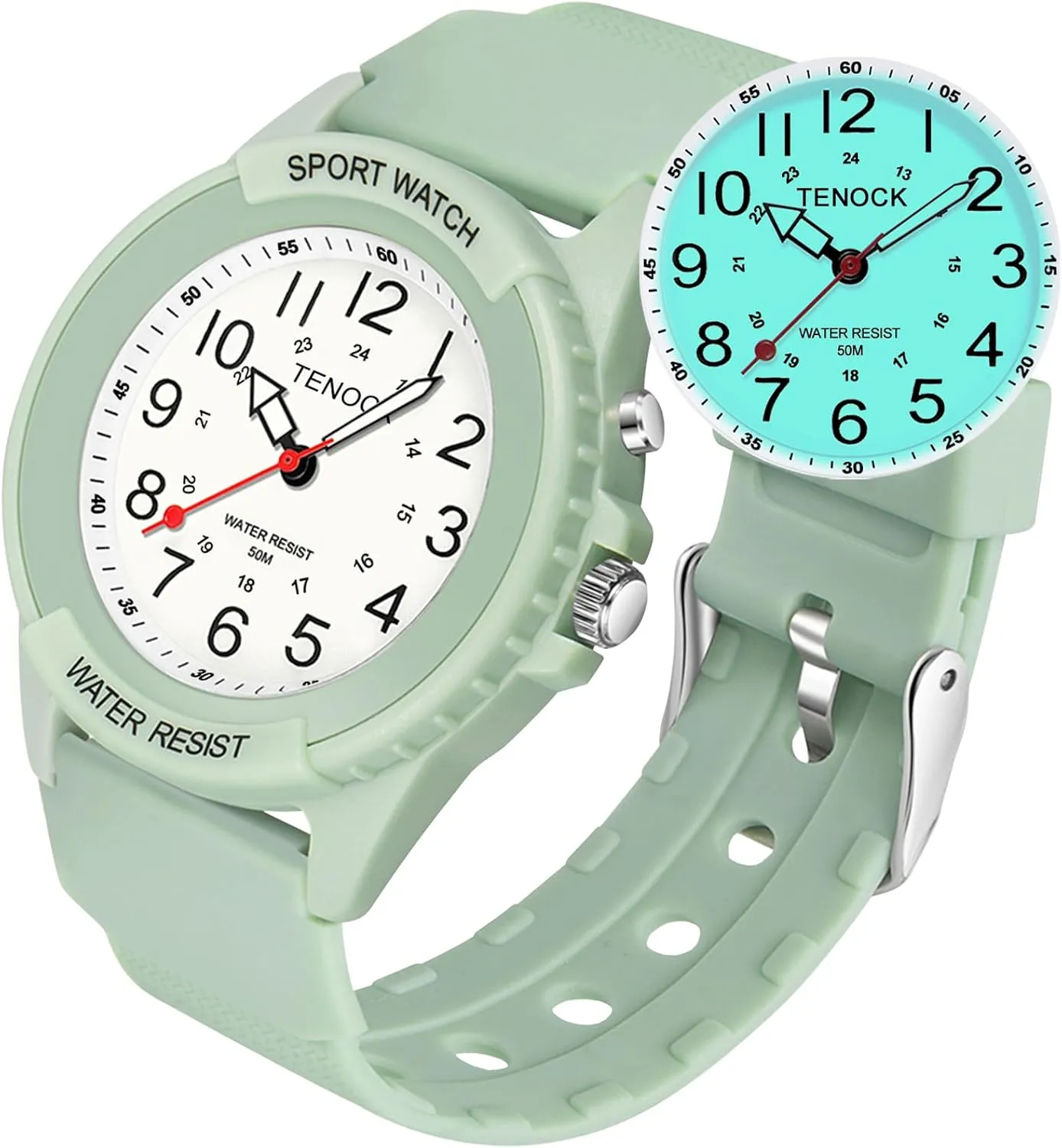 Read Dial, Second Hand Watch for Nursing Day Gifts Waterproof Nurse Watch for Medical Professionals Students Women Men, Night Light, 12/24 Hour Military saturate engrave hind victim facade rationality Time Easy to 