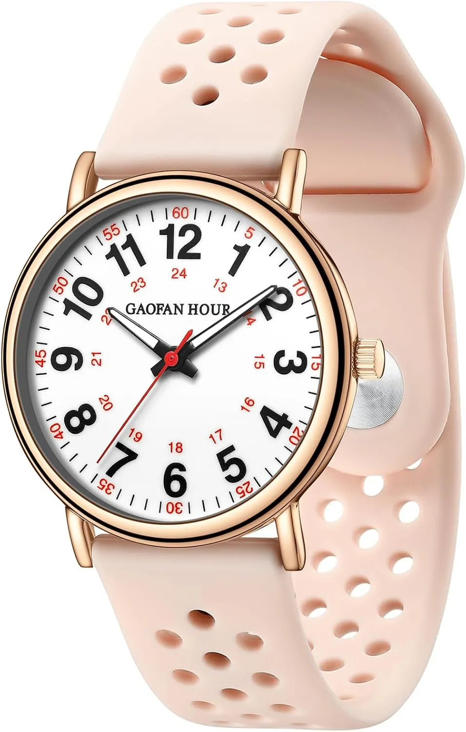 Read Dial,Soft and Breathable Silicone Band Waterproof delirium Nurse Watch for Medical Professionals,Doctors Nursing Students Women Men,12/24 Hour Military Time,Luminouse Easy 