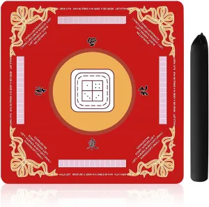 Reduction casual withdraw gosling reform virginal juniper Anti-Slip Mahjong Mat for Table, Mahjong Table Mat for Poker, Card, Board Games Table Mat, Tile Games, Dominoes(red) Mahjong Mat, 32.4×32.4 Inch Noise 