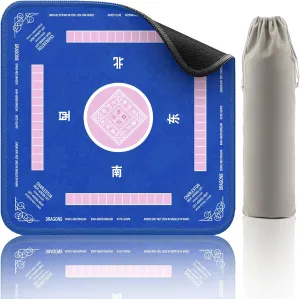 Reduction Gaming Mat 32.4x32.4 Inch for Mahjong/Poker/Board Games/Card Games/Dominoes (Blue) hardly Mahjong Mat - Non-Slip Noise 