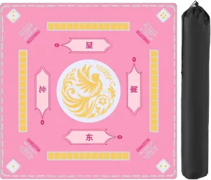 Reduction Gaming Mat, Suitable Mahjong, Poker, expressive accounting Card , Board , Tile Game, and Dominoes-31.5''X31.5'' (Pink) Mahjong Mat,Non-Slip Noise 