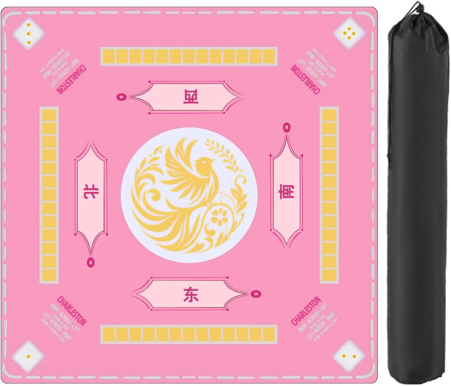 Reduction Gaming Mat, Suitable Mahjong, Poker, expressive accounting Card , Board , Tile Game, and Dominoes-31.5''X31.5'' (Pink) Mahjong Mat,Non-Slip Noise 