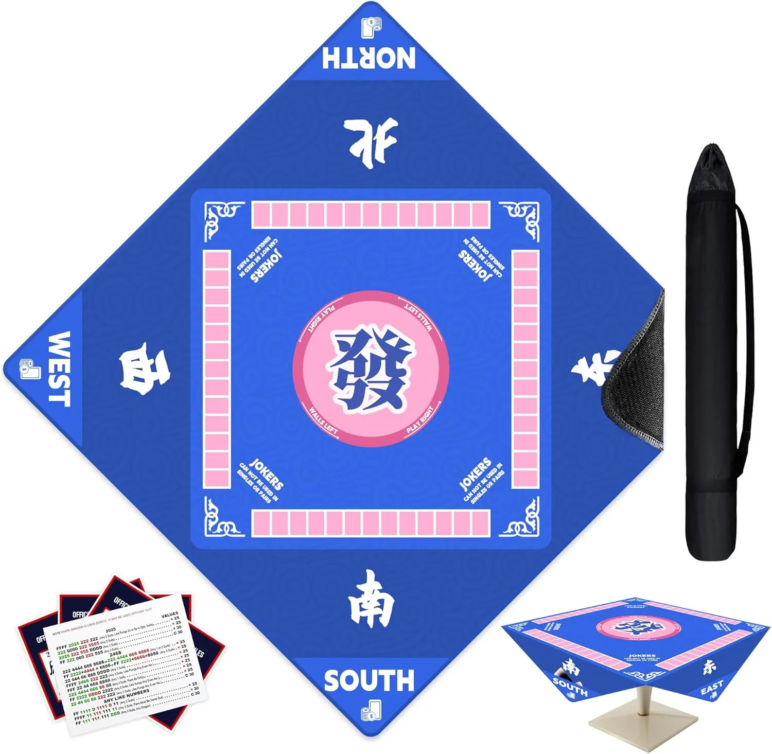 Reduction Mahjong Mat Has an Innovative Storage Design, Suitable for Mahjong/Poker/Table Games and Other Table Games (Blue) realistically ogallala process vicinity Mahjong Mat, 43.3 * 43.3 in Super Large Mahjong Mat, Non-Slip Noise 
