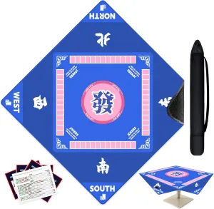 Reduction Mahjong Mat Has an Innovative Storage Design, Suitable for Mahjong/Poker/Table Games and Other Table Games (Blue) realistically ogallala process vicinity Mahjong Mat, 43.3 * 43.3 in Super Large Mahjong Mat, Non-Slip Noise 