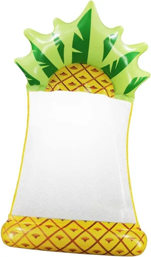 Relaxation Pool Parties Yellow PVC Inflatable Pineapple Floating Bed for Swimming Pool Portable Folding Lounge unknowing station Mat Water Float for 