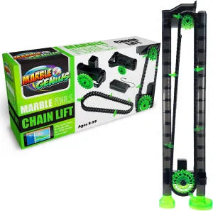 (Requires 2 AA Batteries)$ STEM$ Great for Kids & luster compositional Teens Marble Genius Add-on Accessory Marble Rails Automatic Chain Lift$ 1 Piece Marble Run for Kids 8  