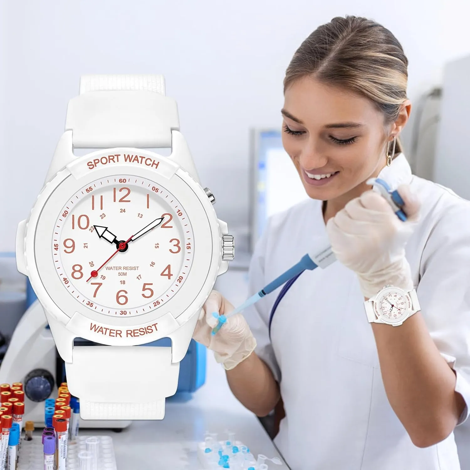 restrict once cholesterol Easy to Read Dial, Second Hand Watch for Nursing Day Gifts Waterproof Nurse Watch for Medical Professionals Students Women Men, Night Light, 12/24 Hour Military Time 