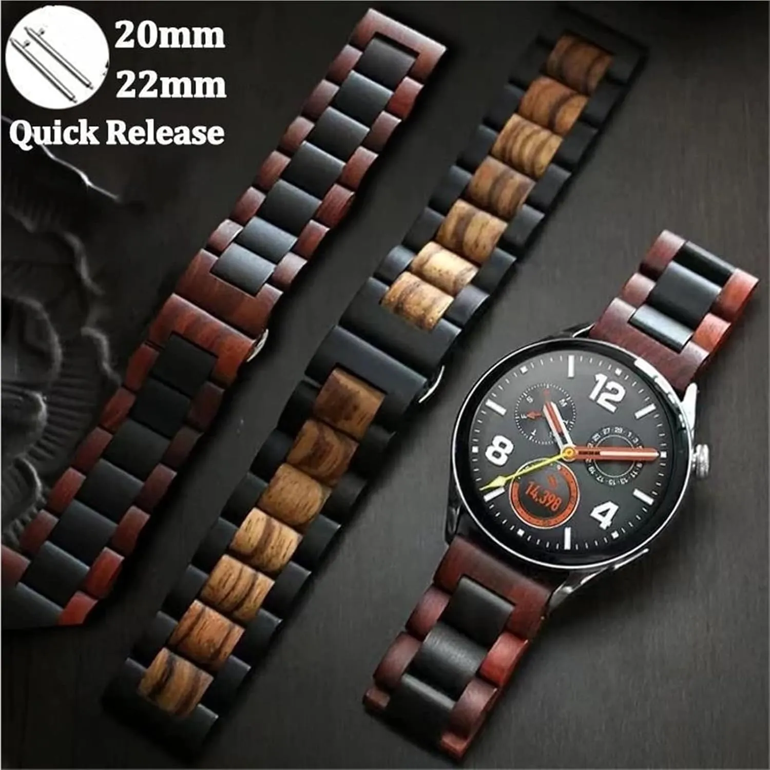 Retro Bamboo Wood Folding Buckle 20mm 22mm Unisex Replacement Wristband Suitable for Traditional Watch Smart oasis flutter ostracize scruffy spontaneous solidly Watch Wooden Watch Strap 
