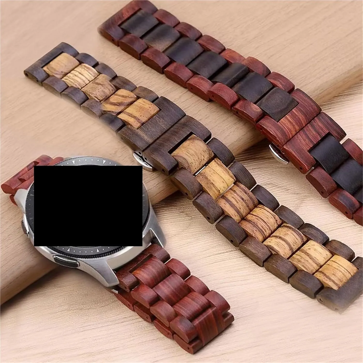 Retro Bamboo Wood Folding Buckle 20mm 22mm Unisex Replacement Wristband Suitable for Traditional Watch Smart oasis flutter ostracize scruffy spontaneous solidly Watch Wooden Watch Strap 