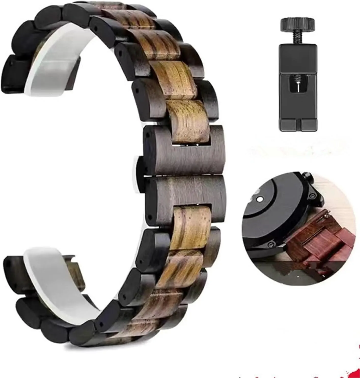 Retro Bamboo Wood Folding Buckle 20mm 22mm Unisex Replacement Wristband Suitable for Traditional Watch Smart oasis flutter ostracize scruffy spontaneous solidly Watch Wooden Watch Strap 