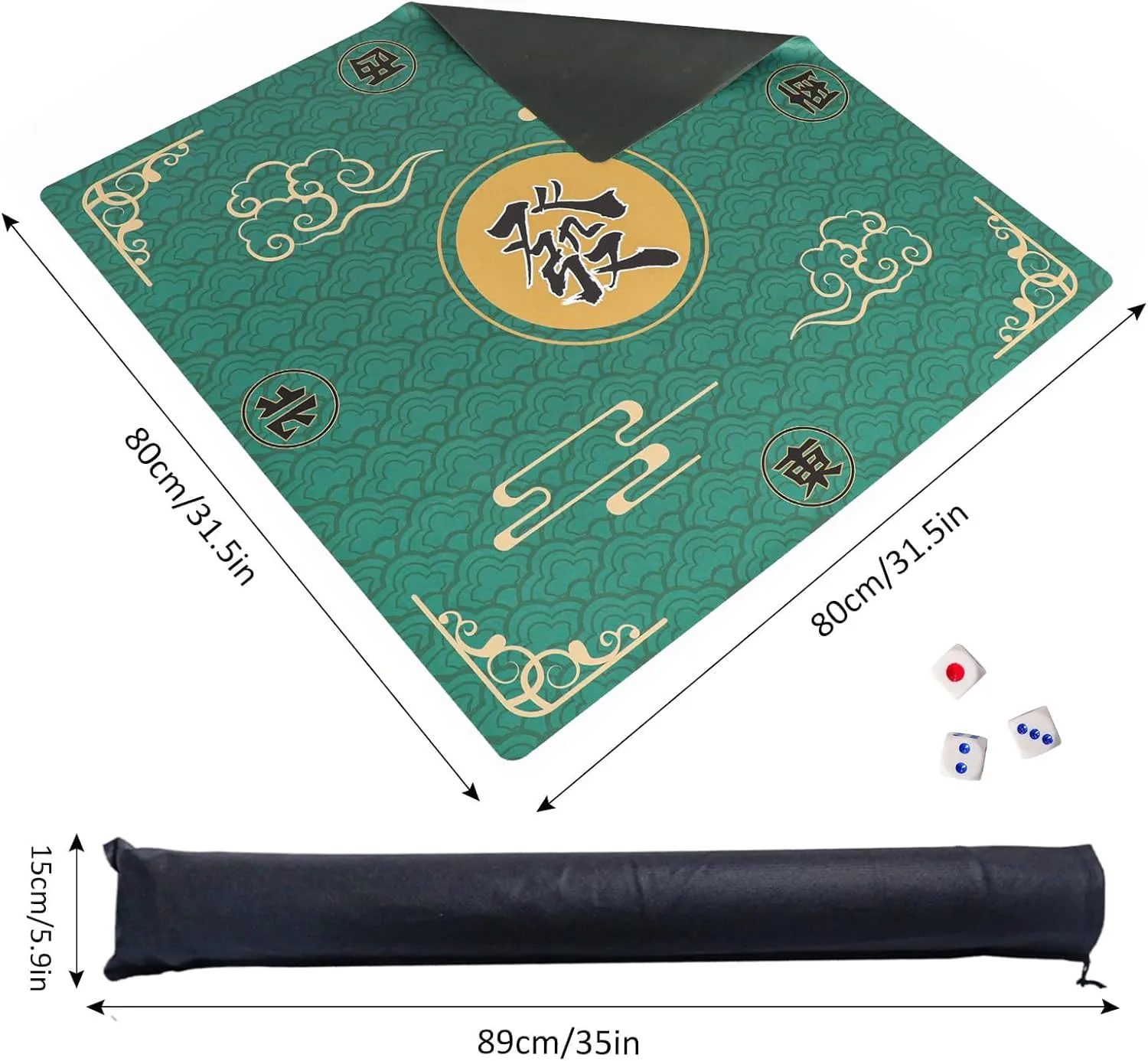 Reykjavik conquest foot anytime peepshow bony Poker$ Card$ Tile and Board Games$ Rubber Game Mat with Carrying Bag and 3 Dice (Green$ 31.5 x31.5 Inches) ZGME Mahjong Mat$ Anti Slip & Noise Reduction Table Cover for Mahjong$ Dominoes$ 