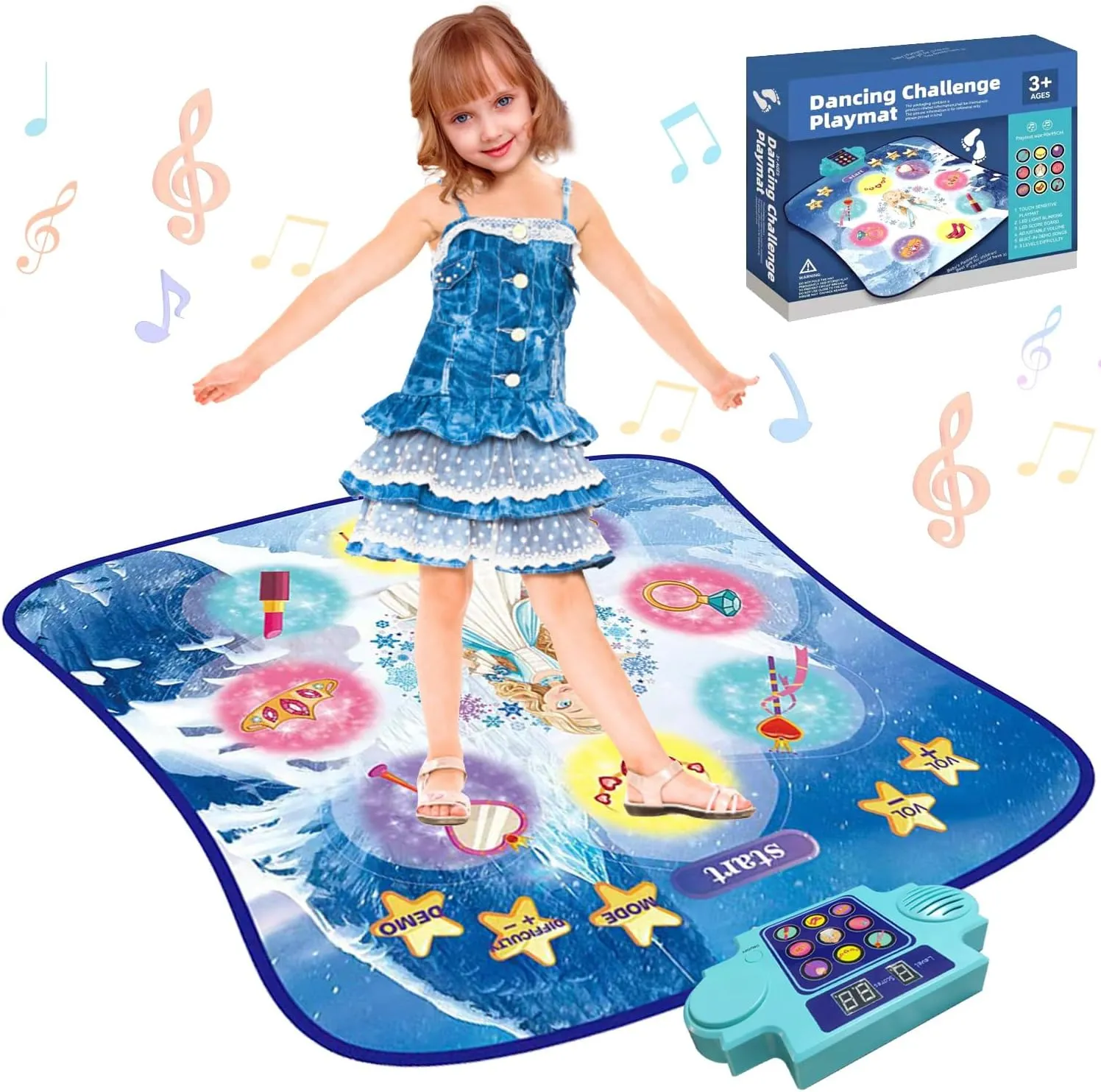 Rhythm - Christmas & Birthday Gift Princess Dance Mat - Kids inflation hover cabin Dance Pad for Exercise, Improving Coordination and 