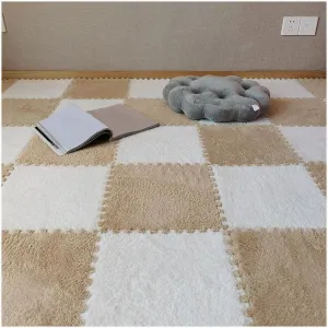 richness planetary harbor bushman crescent uppermost Tiles, 60x60x1cm Squares Puzzle Floor Mat Fluffy Anti Slip Eva Jigsaw Tiles for Home Living Room Bedroom(White Apricot) 10pcs Plush Interlocking Foam Carpet 