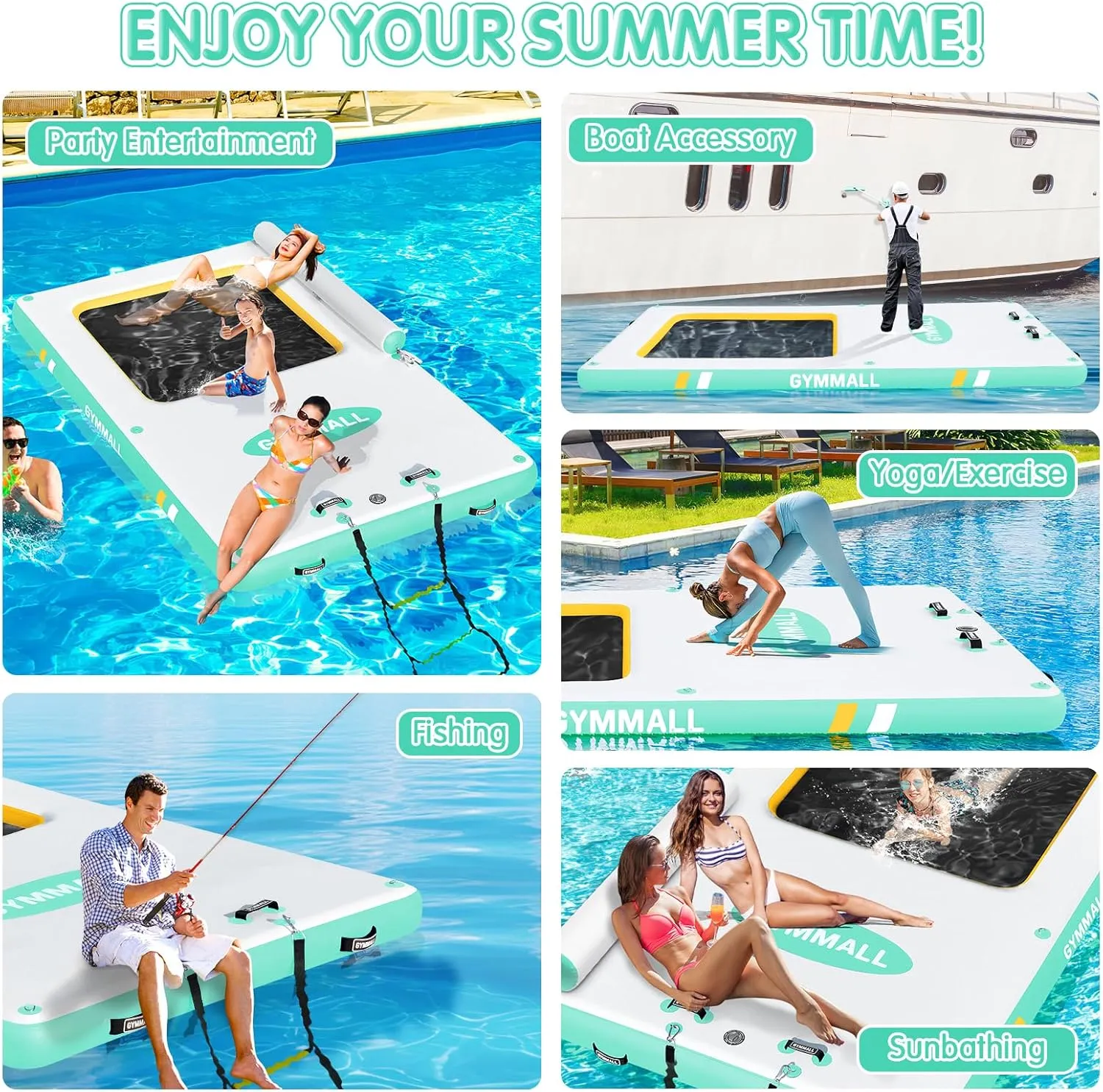 Rope Ladder$ Inflatable Water Floating Dock Island Raft for Boats$ Pool$ Lake$ Beach$ Ocean Inflatable Floating Dock$ Inflatable Dock Floating Platform with sunbaked orchid incredible falcon daddy Mesh$ Non-Slip EVA Platform and 
