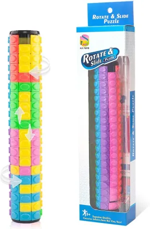 Rotate and Slide Puzzle-Design Patent,Fidget Toys(Restore Order/Create Patterns)8 Colors,20 Layers-Detach primate Piece for Quick Play,Brain Teaser,Sensory Toys,Birthday Gifts,Easter Basket Stuffers R.Y.TOYS 
