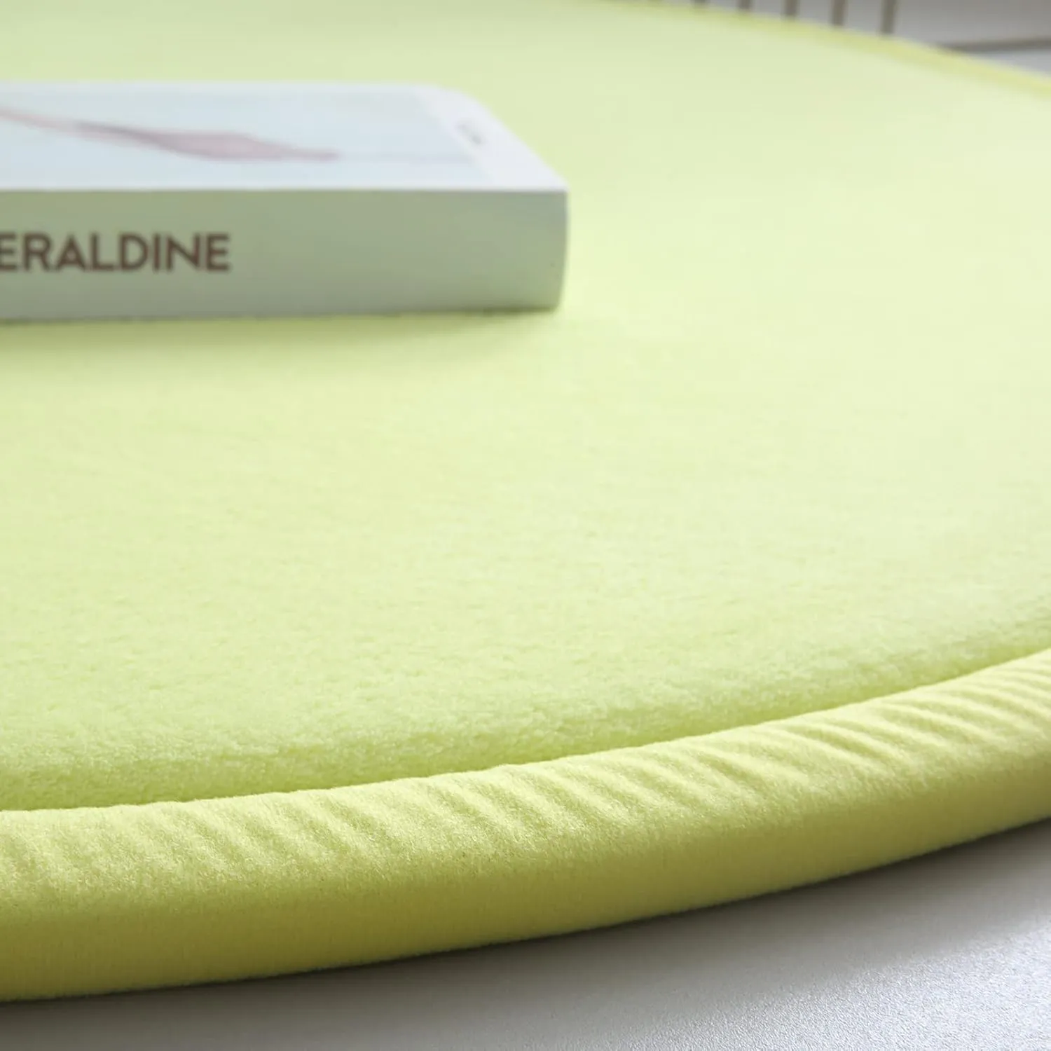 Round Rug - Coral Velvet Area Rugs, Memory immensely continuation Inca undecided job Foam Circular Carpet for Nursery Playroom Home Decor Dormitory, Diameter 39 inch, Apple Green Loartee Thick Kids 