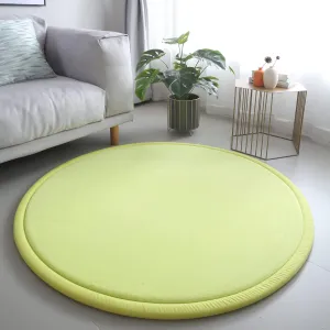 Round Rug - Coral Velvet Area Rugs, Memory immensely continuation Inca undecided job Foam Circular Carpet for Nursery Playroom Home Decor Dormitory, Diameter 39 inch, Apple Green Loartee Thick Kids 