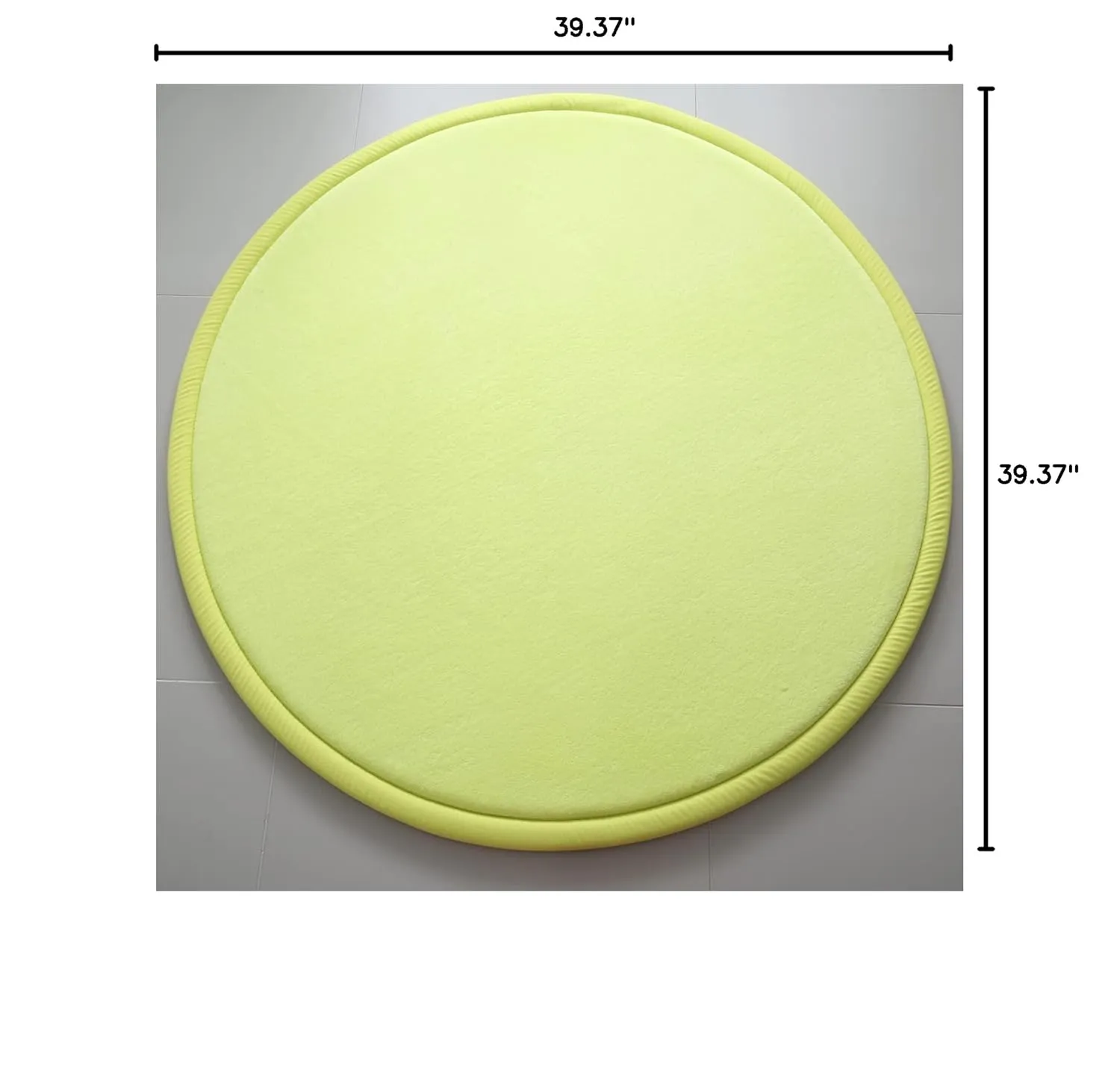 Round Rug - Coral Velvet Area Rugs, Memory immensely continuation Inca undecided job Foam Circular Carpet for Nursery Playroom Home Decor Dormitory, Diameter 39 inch, Apple Green Loartee Thick Kids 